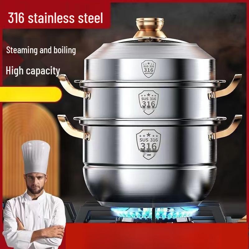 Zhi Shi 316 Stainless Steel Multi-Layer Steamer Pot