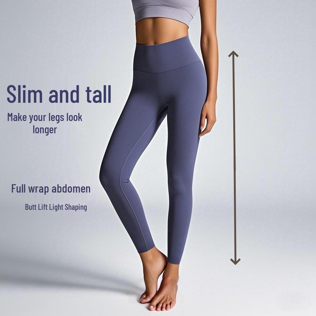 

2025 Quick-Dry High-Waisted Nude Feeling Leggings with Abdomen Control for Women - No Awkward Line Yoga Pants XL (120-135 lbs)