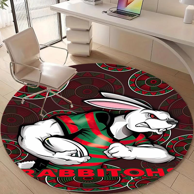 1 ks Fotbalový tým (66) Designový kulatý koberec s potiskem pro ložnici, obývací pokoj, domácí dekoraci, předložky, podložka, protiskluzová podložka, koberec k posteli