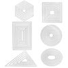 6 Peças Aço Carbono Corte Vinco Circular Retangular Triangular Quadrado Hexagonal Oval Matrizes de Corte para Scrapbooking Cardmaking