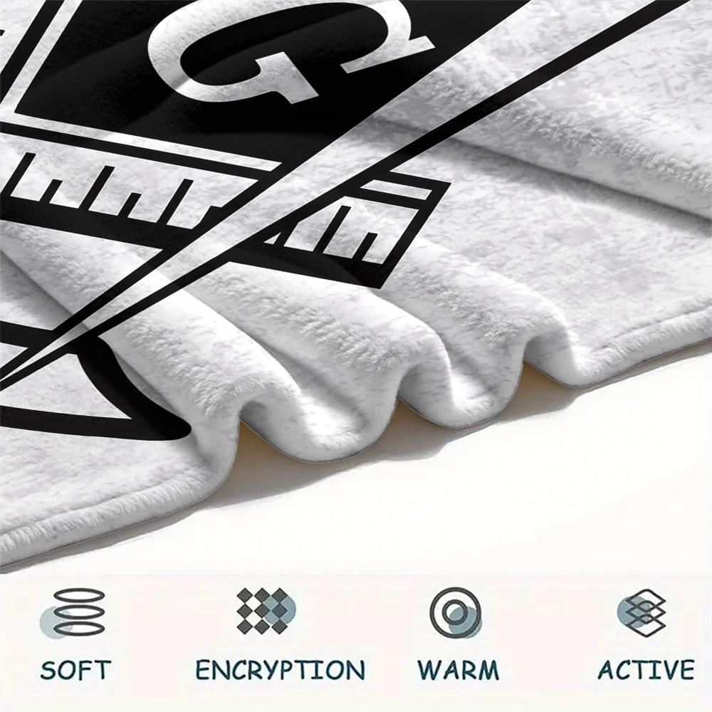 Freemasonry  Print Flannel Blanket, High Quality Comfortable for All Seasons, Home Decor, Warmth and Comfort