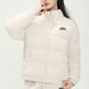Anta Letter Zipper Stand Collar Long Sleeve Down Jacket Women Outerwear Stone-White 162348903-1