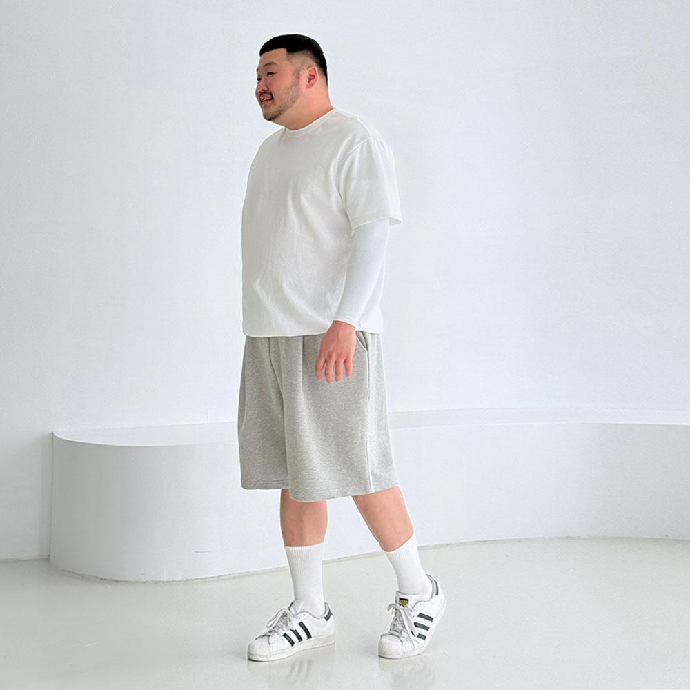 Bimono [Big Size 28-50] Tight-Fitting Sturdy Solid Bermuda Pants (Type B)