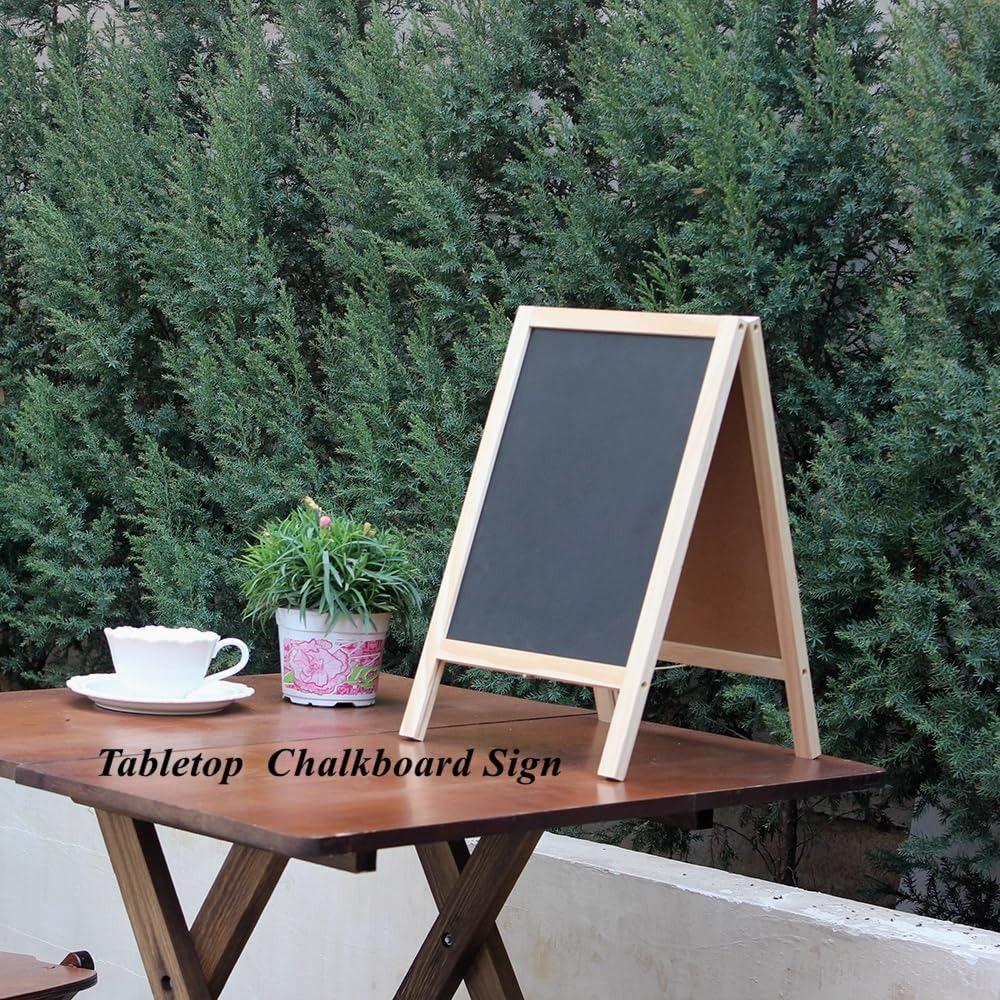 High Quality 30*19cm A Frame Double Sided Chalkboard Freestanding Wooden Blackboard Mini Board Activity Sign Tabletop Menu Board