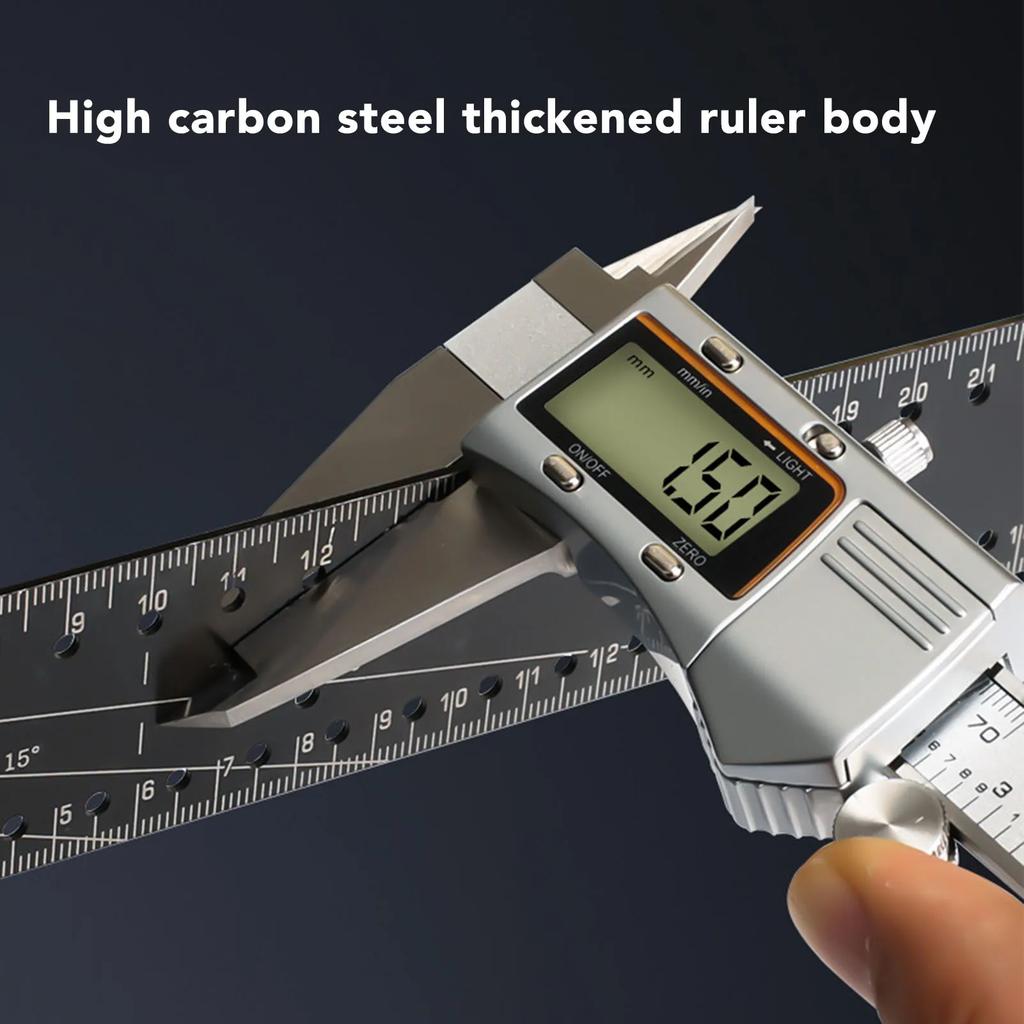 Right Angle Ruler Lightweight  Combination 12in 45 90 Degree Multi Angle Measuring Ruler Non Fall Off for Woodworking