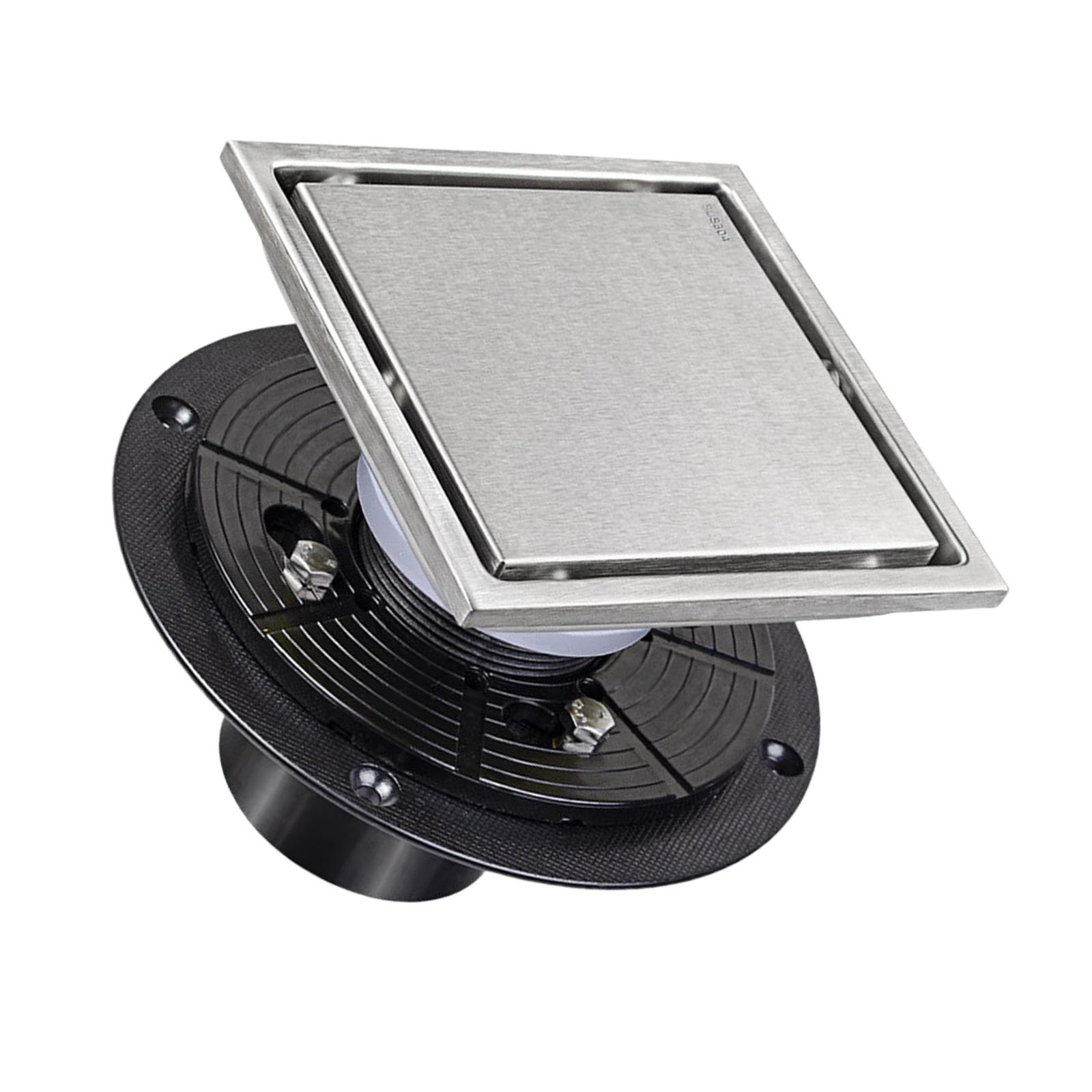 Contemporary 4 Inch Square Shower Drain Elegant Shower Drain Multifunction 4 Inch Bathroom Floor Drain Bathroom Accessories 6 inches серебряный