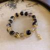 Guochao Black Glazed Beaded Bracelet Fashion Personality Temperament Bracelet Niche High-end Jewelry Women