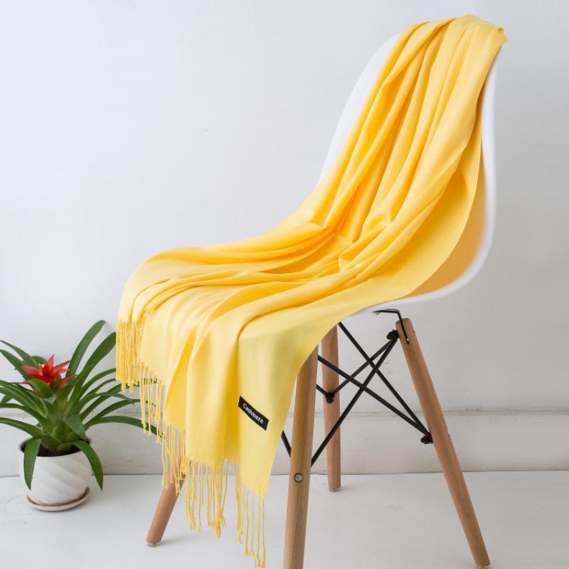 Solid Color Imitation Cashmere Scarf Women, Thin Spring and Summer Long Air Conditioner Shawl, Autumn and Winter Warm Malaysian Headscarf