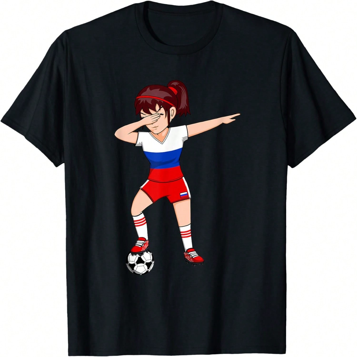 Dabbing Soccer Girl Russia Jersey Russian Football Lovers T-Shirt S
