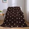 Star Studded Dark Brown Flannel Blanket Warm Soft Halloween Christmas Couch Warm Cozy Decorative Decor Gift For All Season