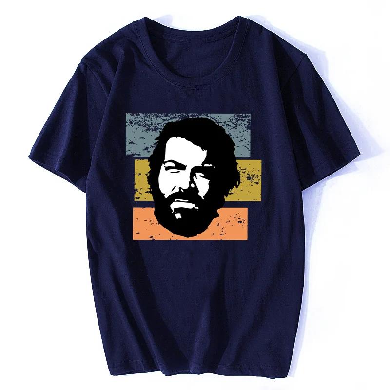 Hübsches Männliches Rerro Bud Spencer Unisex T-Shirt Kurzarm Rundhals Baumwoll-T-Shirt Terence Hill T-Shirts Sommer Harajuku Streetwear
