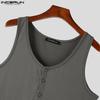 INCERUN Καλοκαιρινό ανδρικό αμάνικο μονό Slim Fit Homewear φανελάκι