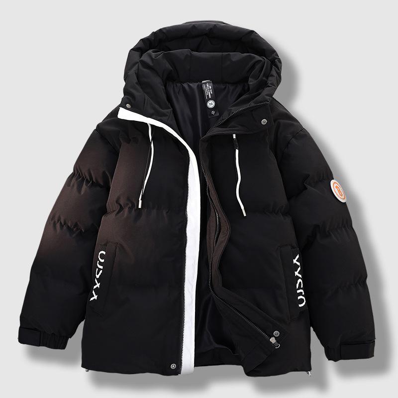 

Новое хлопковое пальто на осень и зиму, мужское модное студенческое теплое хлопковое пальто с плюшевой подкладкой и утолщением для подростка, пестрое хлопковое пальто M