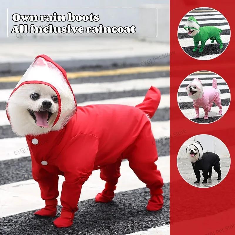 Dog Raincoat Rain Jacket Cute Dogs And Cats Raincoat Waterproof All-inclusive For Pet Keep Pets