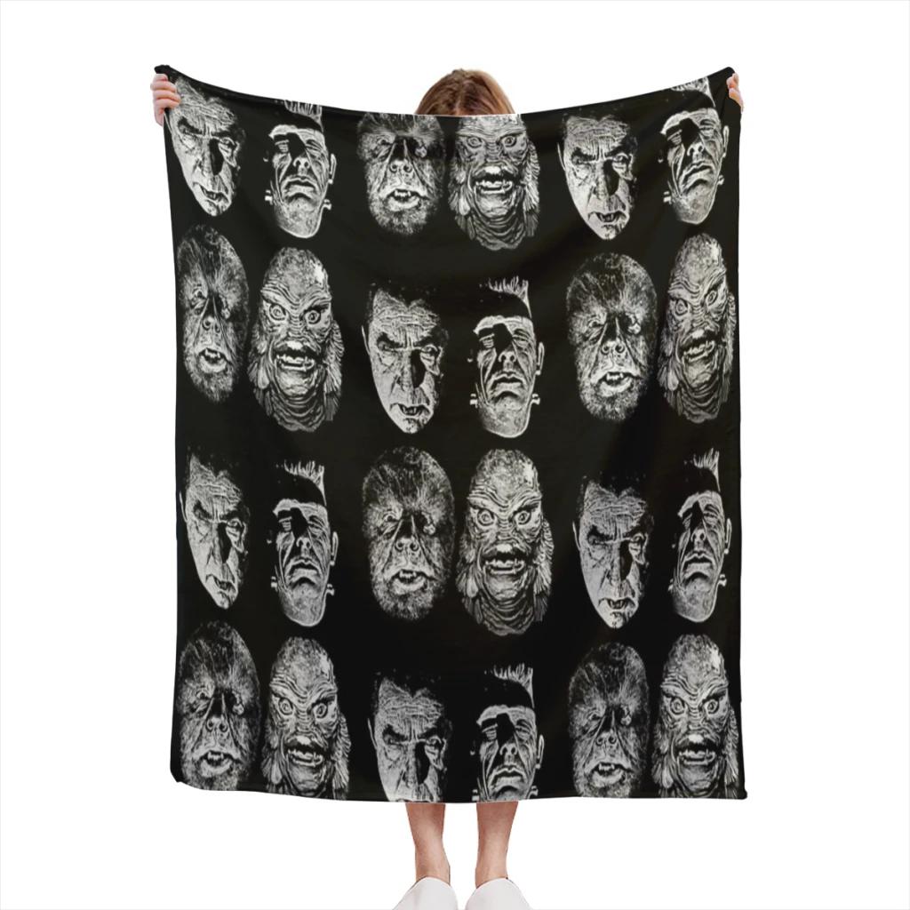 Universal Studios, Monsters, Monster Mash, dracula, wolfman, frankenstein, creature  Thin Blanket Fluffy Soft Bedroom Decor Sofa 75x90cm