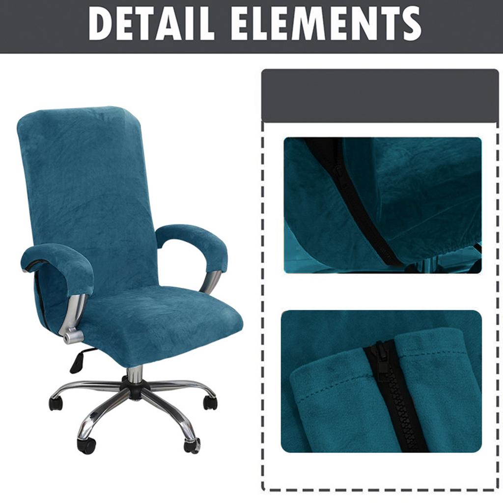 Durable Silver Fox Plush Elastic Chair Covers Dust Resistant Polyester Fabric For Home Office Seats