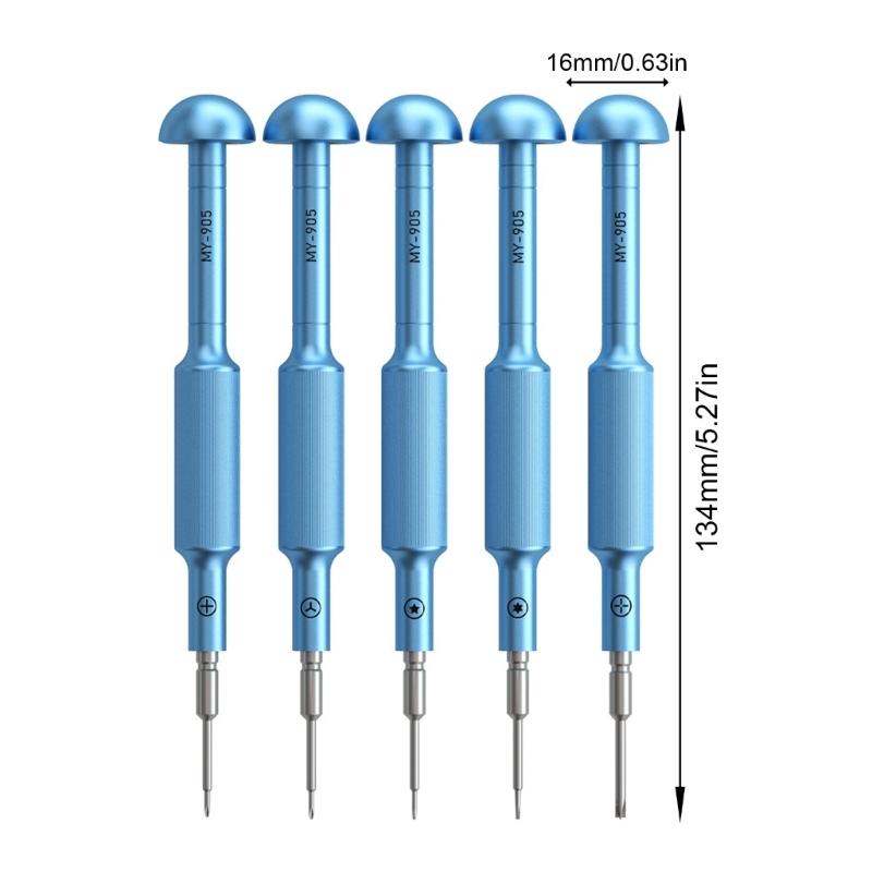Professional Magnetic Precise Screwdriver Kit For Phone Motherboards Repair With Steel Bit And AntiSlip Grip 5pcs