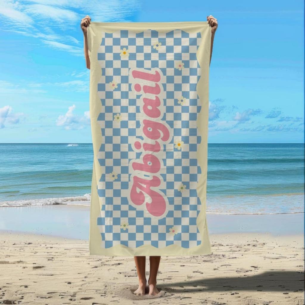 Custom Name Beach Towels Microfiber Towel Anti-Sand Quick-Drying Bath Towel Personalized For Birthday Gifts Holiday Travel Swim