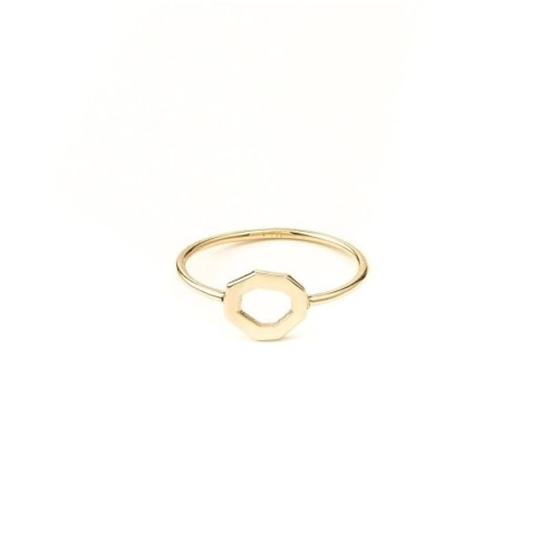 Felt&Son Big Heptagon Line Ring (14k Gold)