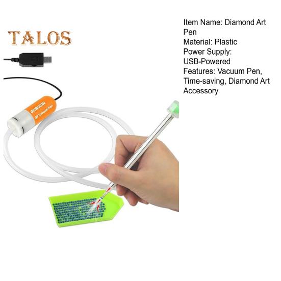 Diamond Art Vacuum Pen USB-Powered Diamond Art Pen Wax-free Rhinestone Picker Pen with Vacuum Suction for Diamond Art Craft Projects