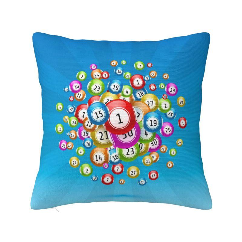 Heißes Spiel Bingo Bälle Karten Kissenbezüge Heimdeko D-Druck Sofa Stuhl Kissenbezug Polyester Weicher Kissenbezug