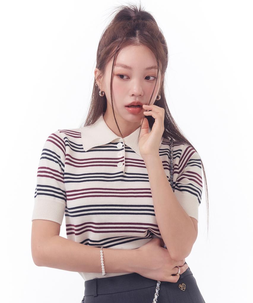 ANOETIC Anc Stripe Collar Knit_2Color