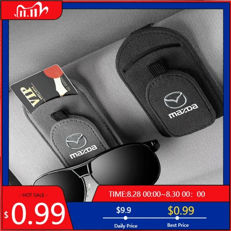 2025 Heißer Auto-Sonnenschutz Multi-Funktionale Aufbewahrungstasche Brillenclip für Mazda 3 6 RX8 RX7 Axela Atenza MX5 CX9 CX3 CX5 CX7 323 626
