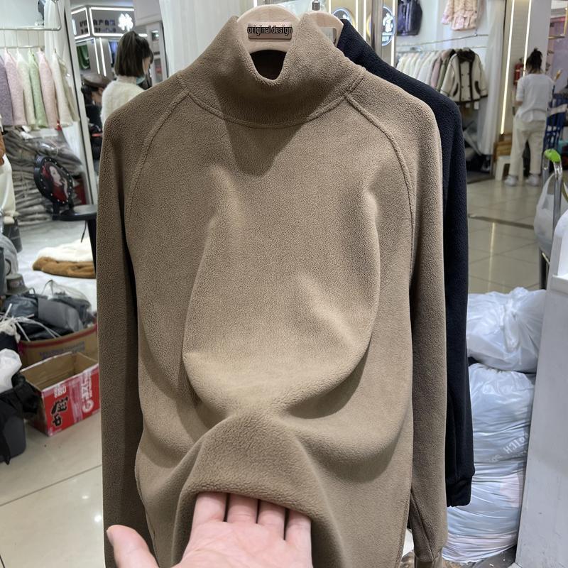 Women's Plus Size Fleece Lined Semi-High Collar Sweatshirt for Autumn/Winter