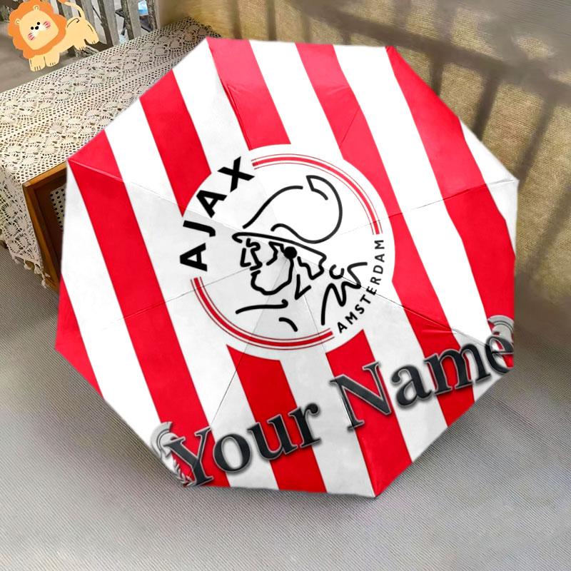 1 PC Automatic Folding Umbrella - AFC Ajax Custom Name Pattern, Portable & Foldable Design with 8 Ribs, Christmas Birthday Gifts