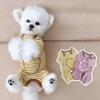 Long Sleeves Dog Jumpsuit Soft Dog Home Clothing Striped Dog Base Shirt  Belly Protection