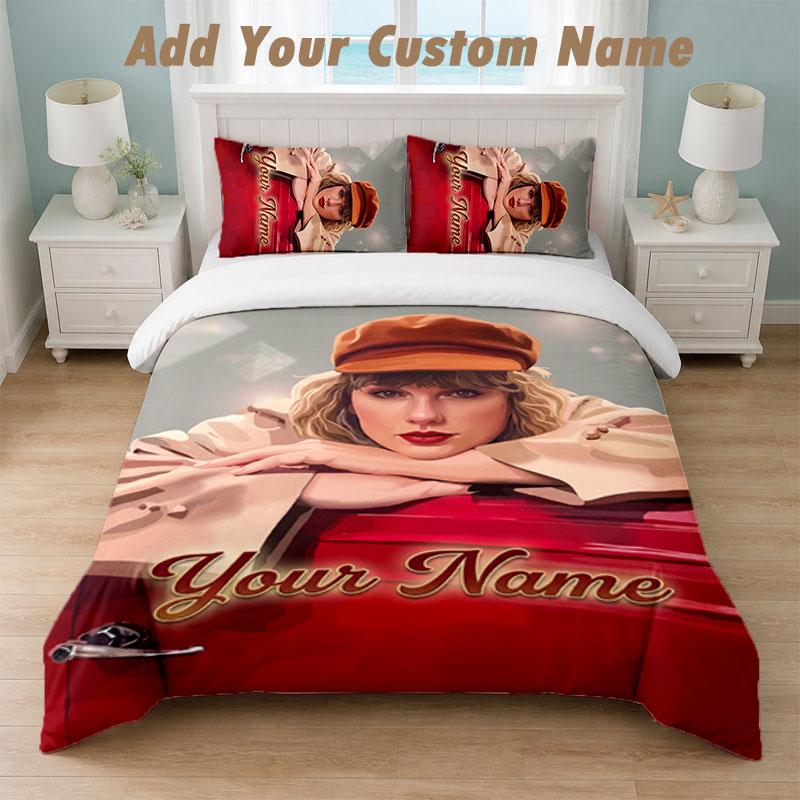 Bedding Set 1 Duvet Cover 2 Pillowcases Taylor Swift Print Soft Bed Linen Bedroom Decor