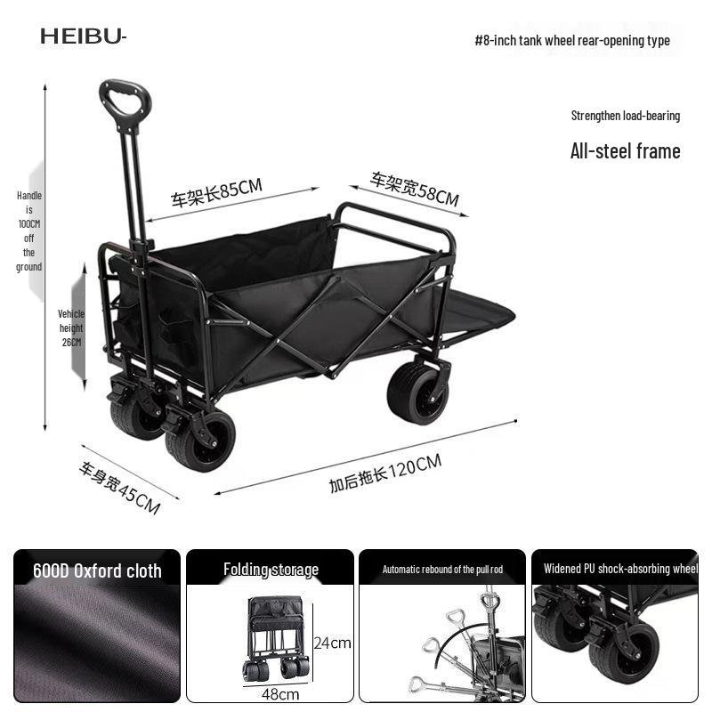 Portable Folding Camping Trolley for Outdoor and Grocery Use