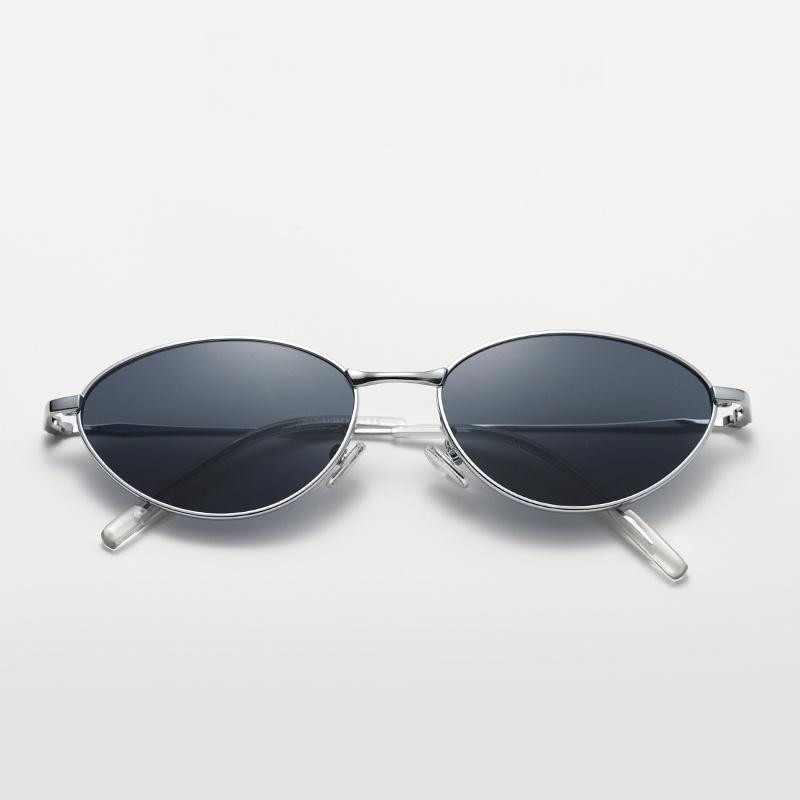 2026 Fashion TrendsY2K Futuristic Cat-eye Sunglasses Retro Punk Metallic Sunglasses for Female and Male Black