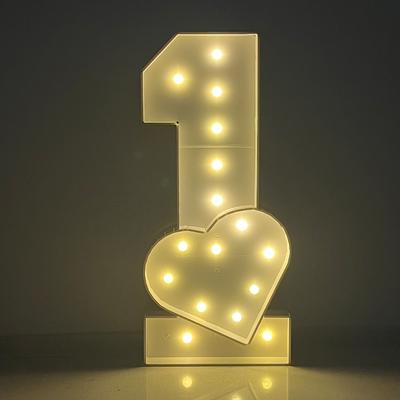 1 Pz 73cm Illuminazione Amore Numero UNO Pannello KT Decorazione Festa per Anniversario Compleanno Strumento Decorativo Festa in Casa Regalo per Bambini