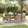 VidaXL 5-Piece Garden Dining Set with Cushions Beige Poly Rattan 3380172
