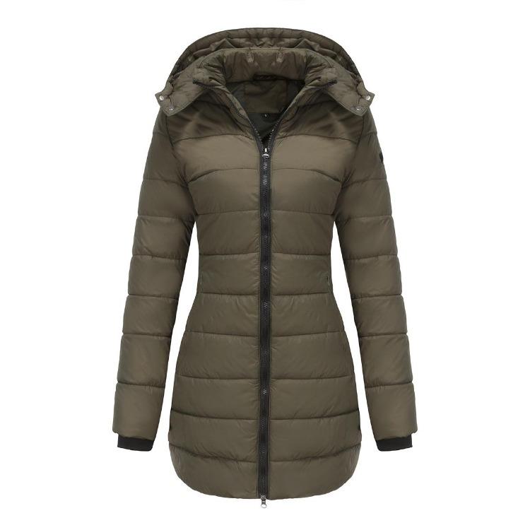 Casual Women Long Sleeve Solid Color Fashion Jacket Print Winter Down Outerwear