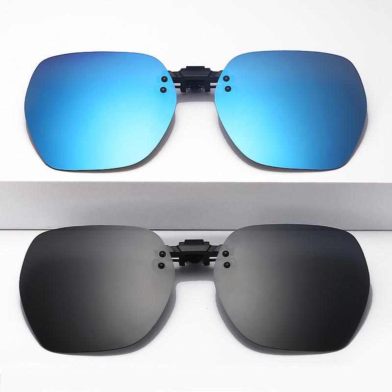Butterfly-Shaped Polarized Clip-On Sunglasses with UV Protection Black Gray Lens [Polarized]