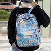 Women Large Capacity Backpack Men's Graffiti Print Backpack Student Schoolbag