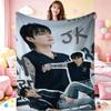 Stylish Man Yellow Jacket Portrait Pattern Blanket Warm Comfortable Fleece Blanket For Living Room Office Nap Lightweight Home Decor Halloween Gift