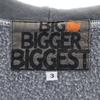 BIG BIGGER BIGGEST Made in USA Long sleeve Zip hoodie 3 Gray Back brushed Men's Used
