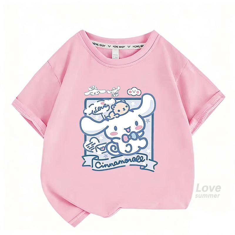 2026 Summer Girls' Clothing, Children's Boys' Printed T-Shirt, Cartoon Short-Sleeve Top Set