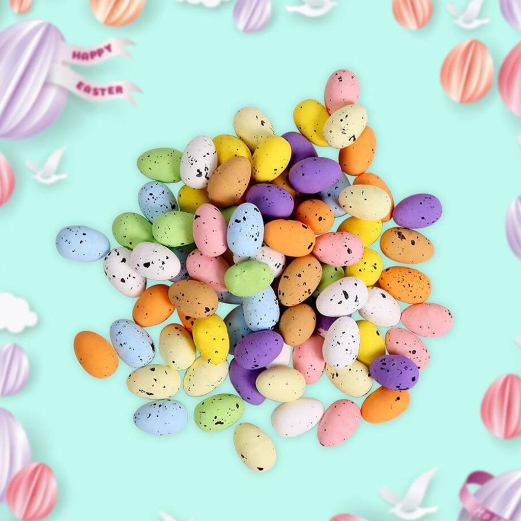 35pcs Colorful Painting Easters Eggs Handmade Seasonal Decoration Foam Spotted Eggs Ornament for Family Gatherings
