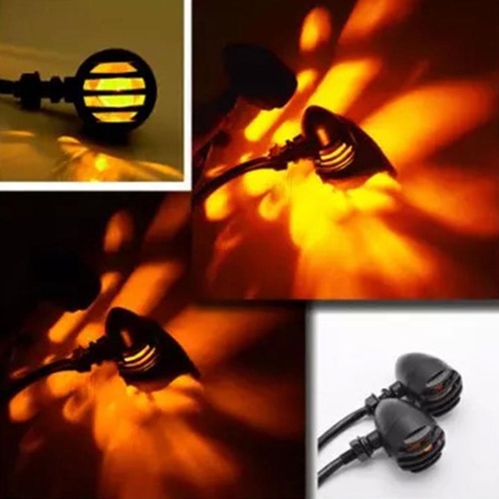 Motorcycle Turn Signal Light Retro Grill Motorcycle LED Signal Lamp Bullet LED Turn Light for Harley Sportster for Yamaha Bobber spain