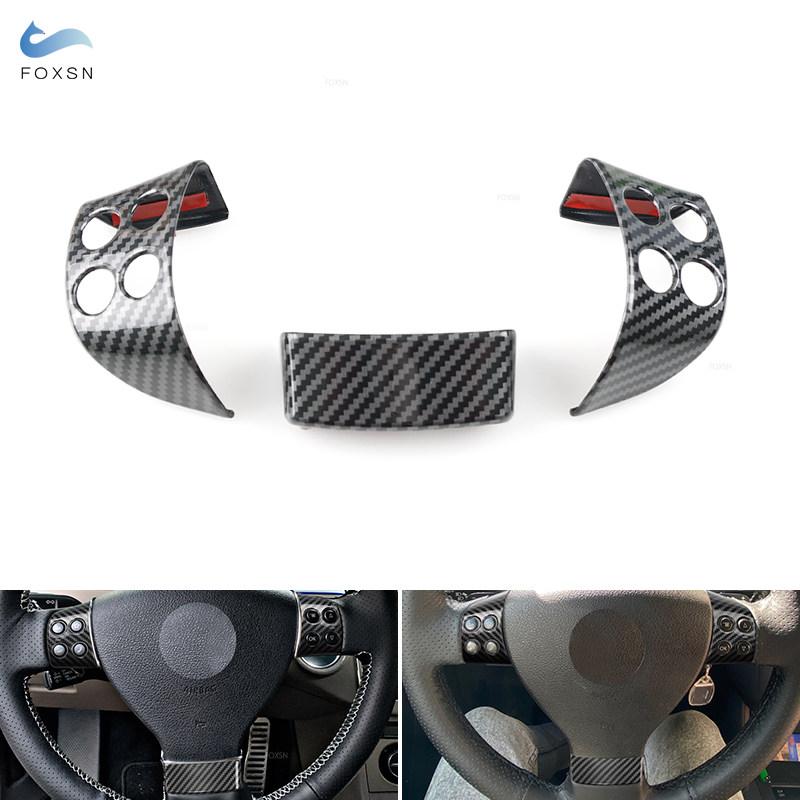 For VW Golf 5 MK5 Passat B6 Jetta MK5 Tiguan ABS Carbon Fiber Texture Interior Steering Wheel Panel Cover Trim Accessories Black