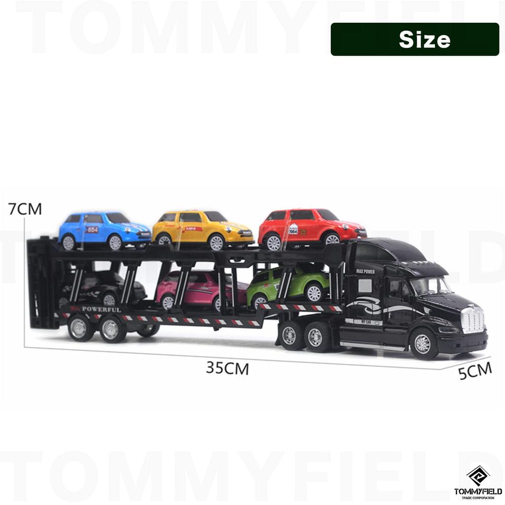 TOMMYFIELD Trailer Large Diecast Model Scale Alloy Toy, Car, 1/48 Truck, Red, 6+
