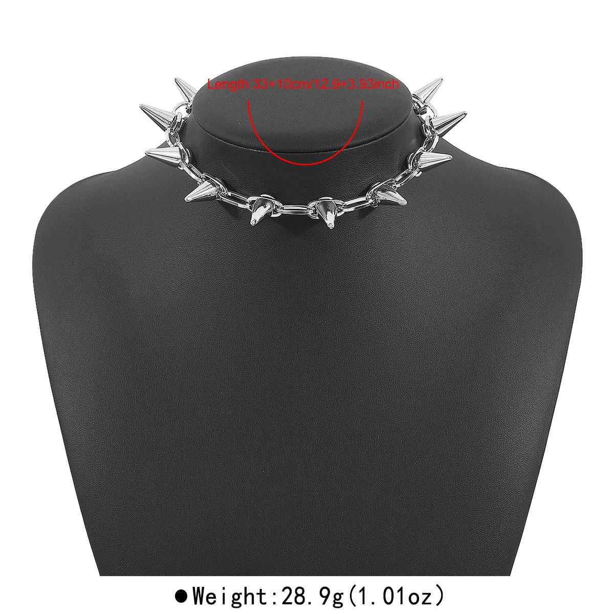 

Персонализированное уличное фото Хип-хоп стиль Заклепка Черная цепочка Ожерелье Модное Мужское и женское Панк Преувеличенная цепочка для ключиц