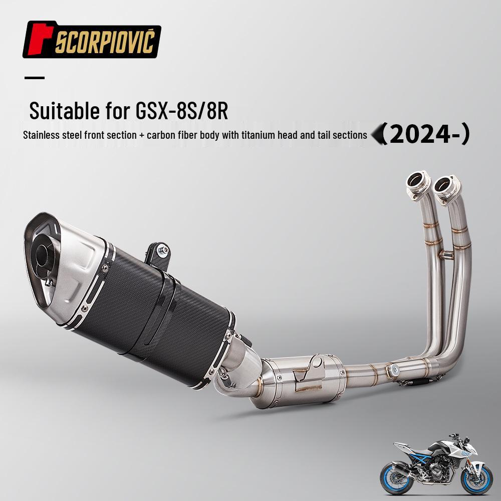Stainless Steel Exhaust System for GSX8S/8R 2024: Full M11 Tail Header Modification