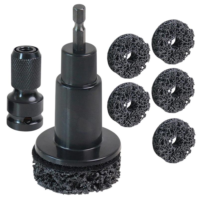 

1 комплект Инструмент для удаления ржавчины со ступицы колеса Многоцелевой Инструмент для предотвращения ржавчины тормозной системы Безопасный и не повреждающий чёрный