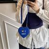 2025 summer new cute casual style small bag women's niche design sense messenger bag printed heart-shaped mouth red envelope
