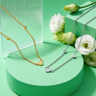 Simple Heart Necklace for Women Girls Stainless Steel Wedding Necklaces Waterproof Modern Party Daily Jewelry Gift